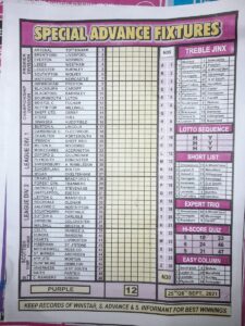 week 12 special advance fixtures 2021