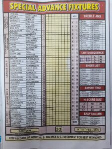 week 33 special advance fixtures 2022