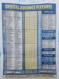 week 34 special advance fixtures 2022