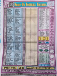 week 36 right on fixtures 2022 front page