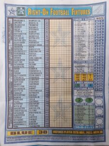 week 38 right on fixtures 2022 front page