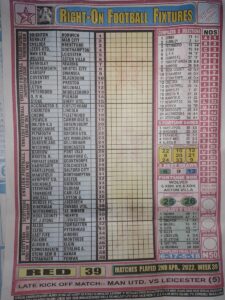 week 39 right on fixtures 2022 front page