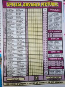 week 44 special advance fixtures 2022