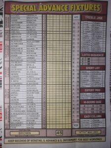 week 45 special advance fixtures 2022