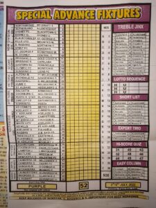 week 52 special advance fixtures 2022