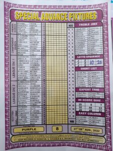 week 8 special advance ffixtures 2022