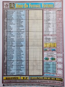 week 17 right on fixtures 2022 front page