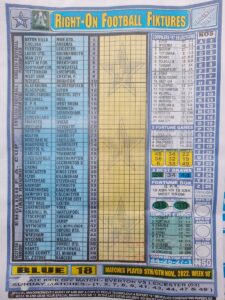 week 18 right on fixtures 2022 front page