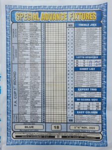 week 18 special advance fixtures 2022