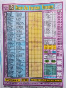 week 20 right on fixtures 2022 front page