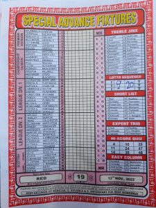 week 19 special advance fixtures 2022